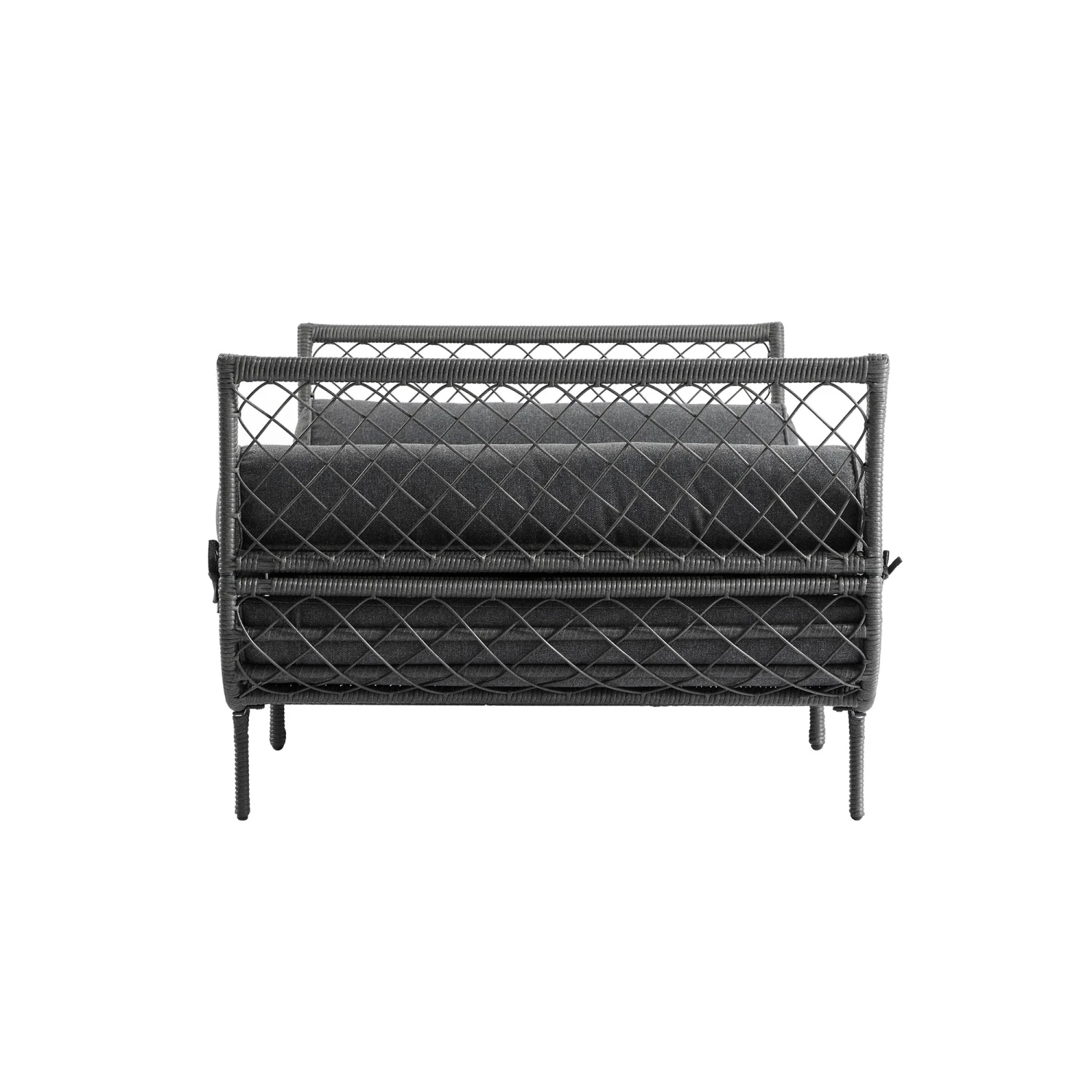 Willowbrook Dark Grey Lattice Weave Rattan β Luxury Outdoor Daybed with Weather-Resistant Cushions 5 Willowbrook Dark Grey Lattice Weave Rattan β Luxury Outdoor Daybed with Weather-Resistant Cushions - Image 5