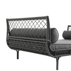 Willowbrook Dark Grey Lattice Weave Rattan β Luxury Outdoor Daybed with Weather-Resistant Cushions 13 Willowbrook Dark Grey Lattice Weave Rattan β Luxury Outdoor Daybed with Weather-Resistant Cushions -Daals Store OD WICK4 GREY DBED02 detail1