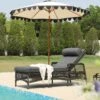 Willowbrook Lattice Weave Rattan Sun Lounger, Dark Grey 10 Willowbrook Lattice Weave Rattan Sun Lounger, Dark Grey -Daals Store OD WICK4 GREY SUNLG main