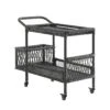 Willowbrook Lattice Weave Rattan Bar Cart, Dark Grey 25 Willowbrook Lattice Weave Rattan Bar Cart, Dark Grey -Daals Store OD WICK4 GREY TROLL WB1