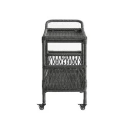 Willowbrook Dark Grey Lattice Weave Rattan Bar Cart β All-Weather Outdoor Serving Trolley 12 Willowbrook Dark Grey Lattice Weave Rattan Bar Cart β All-Weather Outdoor Serving Trolley -Daals Store OD WICK4 GREY TROLL WB3