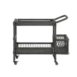 Willowbrook Dark Grey Lattice Weave Rattan Bar Cart β All-Weather Outdoor Serving Trolley 13 Willowbrook Dark Grey Lattice Weave Rattan Bar Cart β All-Weather Outdoor Serving Trolley -Daals Store OD WICK4 GREY TROLL WB4
