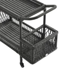 Willowbrook Dark Grey Lattice Weave Rattan Bar Cart β All-Weather Outdoor Serving Trolley 15 Willowbrook Dark Grey Lattice Weave Rattan Bar Cart β All-Weather Outdoor Serving Trolley -Daals Store OD WICK4 GREY TROLL detail1