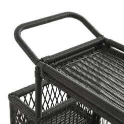 Willowbrook Dark Grey Lattice Weave Rattan Bar Cart β All-Weather Outdoor Serving Trolley 16 Willowbrook Dark Grey Lattice Weave Rattan Bar Cart β All-Weather Outdoor Serving Trolley -Daals Store OD WICK4 GREY TROLL detail2