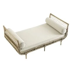 Willowbrook Lattice Weave Rattan Daybed, Natural -Daals Store OD WICK4 NAT DBED02 WB3