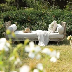 Willowbrook Lattice Weave Rattan Daybed, Natural -Daals Store OD WICK4 NAT DBED02 scene2