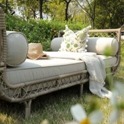 Willowbrook Lattice Weave Rattan Daybed, Natural -Daals Store OD WICK4 NAT DBED02 scene3