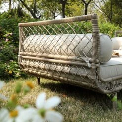 Willowbrook Lattice Weave Rattan Daybed, Natural -Daals Store OD WICK4 NAT DBED02 scene6