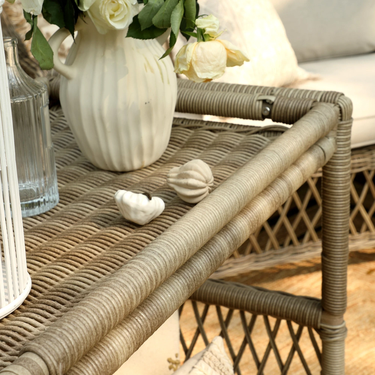 Willowbrook Natural Lattice Weave Rattan Bar Cart β Two-Tier Outdoor Serving Trolley 5 Willowbrook Natural Lattice Weave Rattan Bar Cart β Two-Tier Outdoor Serving Trolley - Image 5