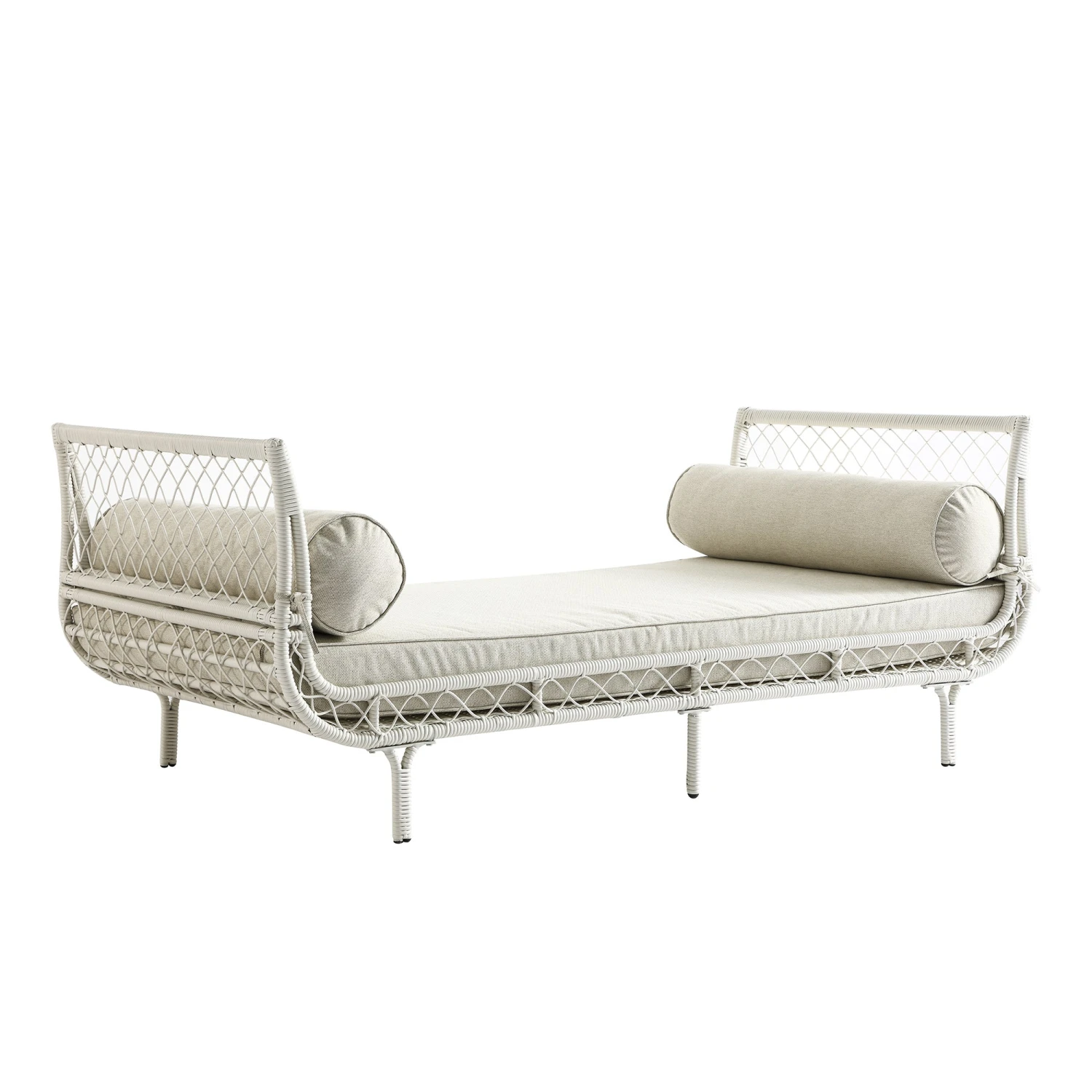 Willowbrook White Lattice Weave Rattan Daybed β Luxury All-Weather Outdoor & Indoor Sunbed 11 Willowbrook White Lattice Weave Rattan Daybed β Luxury All-Weather Outdoor & Indoor Sunbed - Image 11