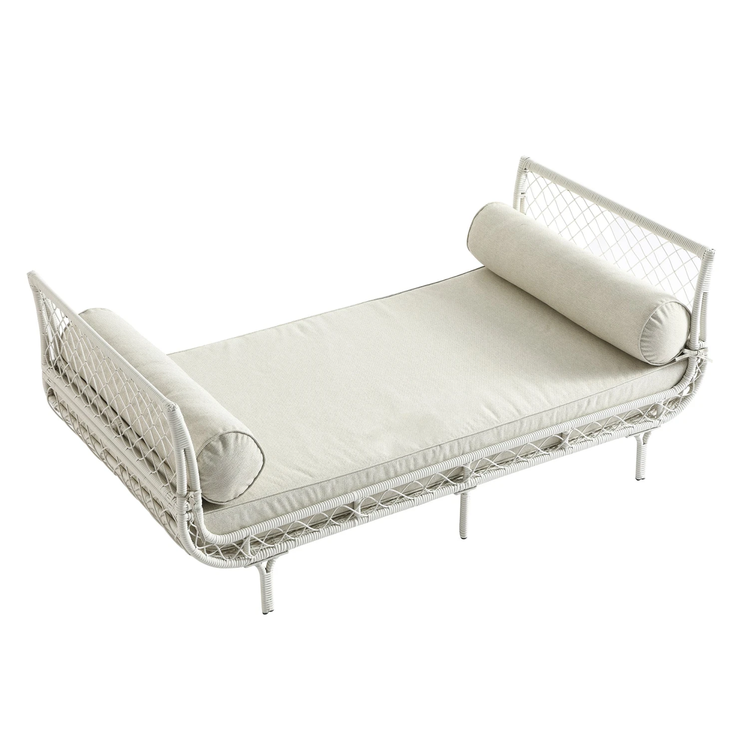 Willowbrook White Lattice Weave Rattan Daybed β Luxury All-Weather Outdoor & Indoor Sunbed 13 Willowbrook White Lattice Weave Rattan Daybed β Luxury All-Weather Outdoor & Indoor Sunbed - Image 13