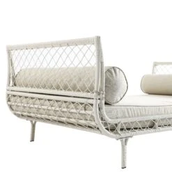 Willowbrook White Lattice Weave Rattan Daybed β Luxury All-Weather Outdoor & Indoor Sunbed 31 Willowbrook White Lattice Weave Rattan Daybed β Luxury All-Weather Outdoor & Indoor Sunbed -Daals Store OD WICK4 WHITE DBED02 detail1
