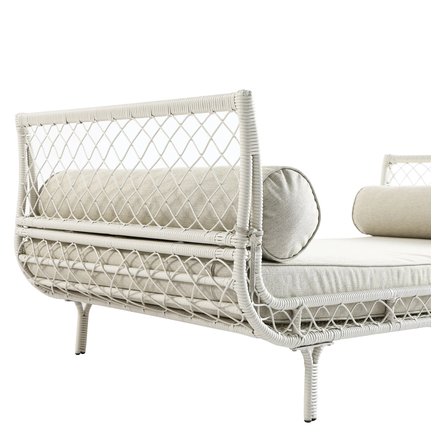 Willowbrook White Lattice Weave Rattan Daybed β Luxury All-Weather Outdoor & Indoor Sunbed 15 Willowbrook White Lattice Weave Rattan Daybed β Luxury All-Weather Outdoor & Indoor Sunbed - Image 15