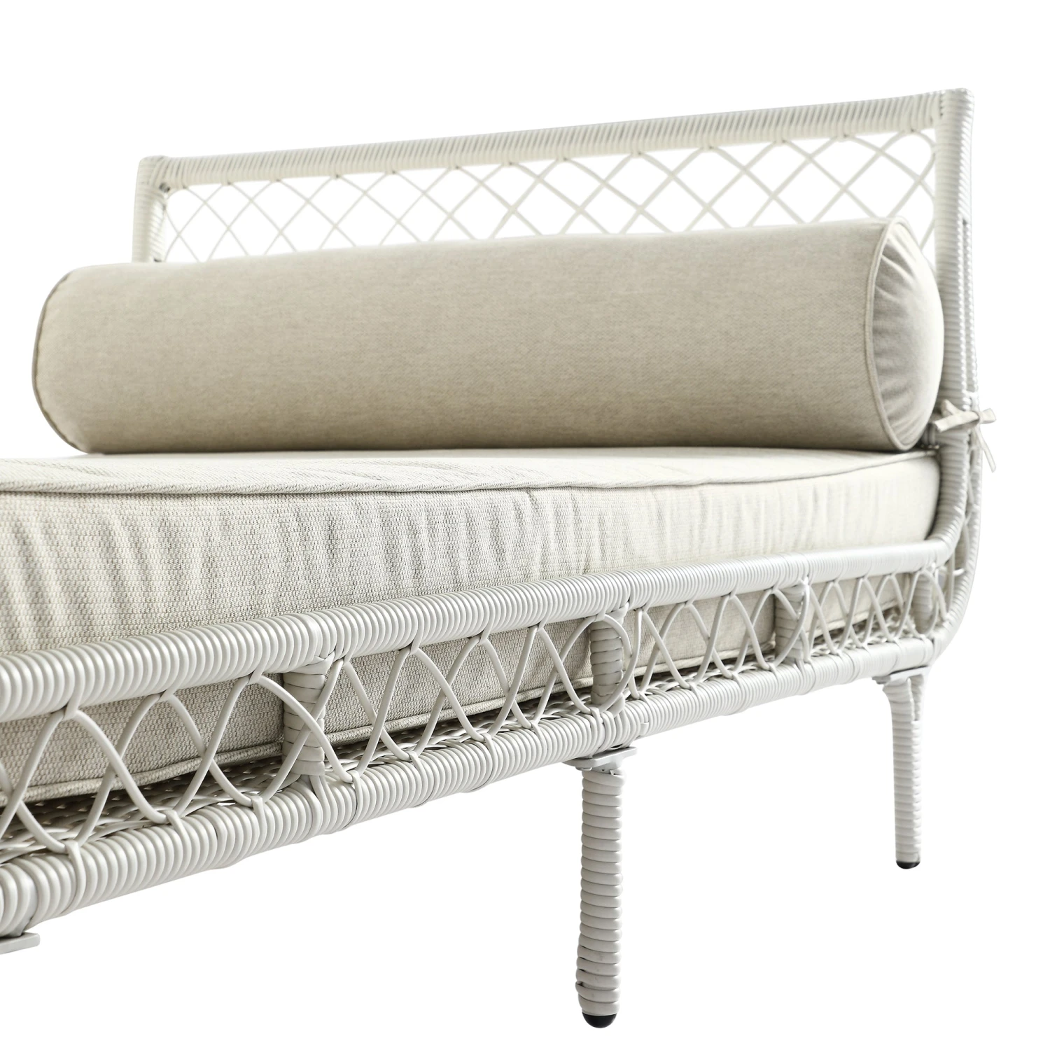 Willowbrook White Lattice Weave Rattan Daybed β Luxury All-Weather Outdoor & Indoor Sunbed 16 Willowbrook White Lattice Weave Rattan Daybed β Luxury All-Weather Outdoor & Indoor Sunbed - Image 16