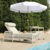 Willowbrook Lattice Weave Rattan Sun Lounger, White -Daals Store OD WICK4 WHITE SUNLG main