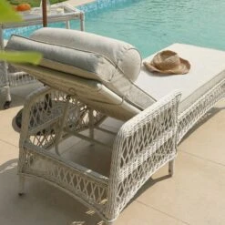 Willowbrook Lattice Weave Rattan Sun Lounger, White 13 Willowbrook Lattice Weave Rattan Sun Lounger, White -Daals Store OD WICK4 WHITE SUNLG scene5