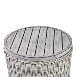Bellagio Round Wicker Bistro Set With Rising Side Table, Light Grey 24 Bellagio Round Wicker Bistro Set With Rising Side Table, Light Grey -Daals Store OD WICKER2 LGREY BISTR detail3