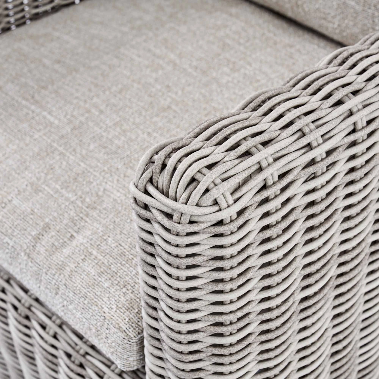 Bellagio Round Wicker Bistro Set With Rising Side Table, Light Grey 13 Bellagio Round Wicker Bistro Set With Rising Side Table, Light Grey - Image 13