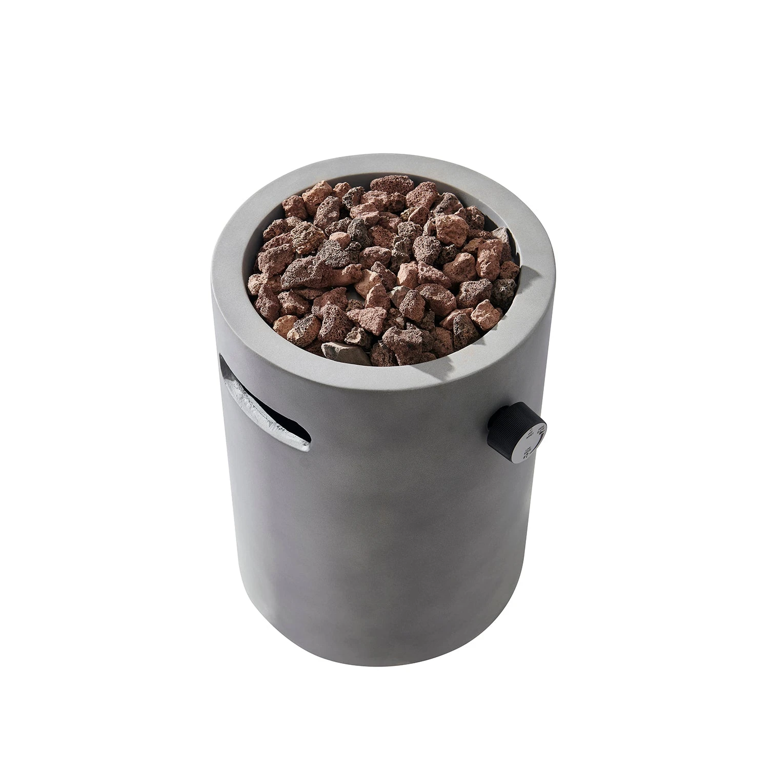 Real Concrete Cylinder Tabletop Fire Pit Lantern β 34.5cm Portable Gas Heater with Glass Wind Guard 6 Real Concrete Cylinder Tabletop Fire Pit Lantern β 34.5cm Portable Gas Heater with Glass Wind Guard - Image 6