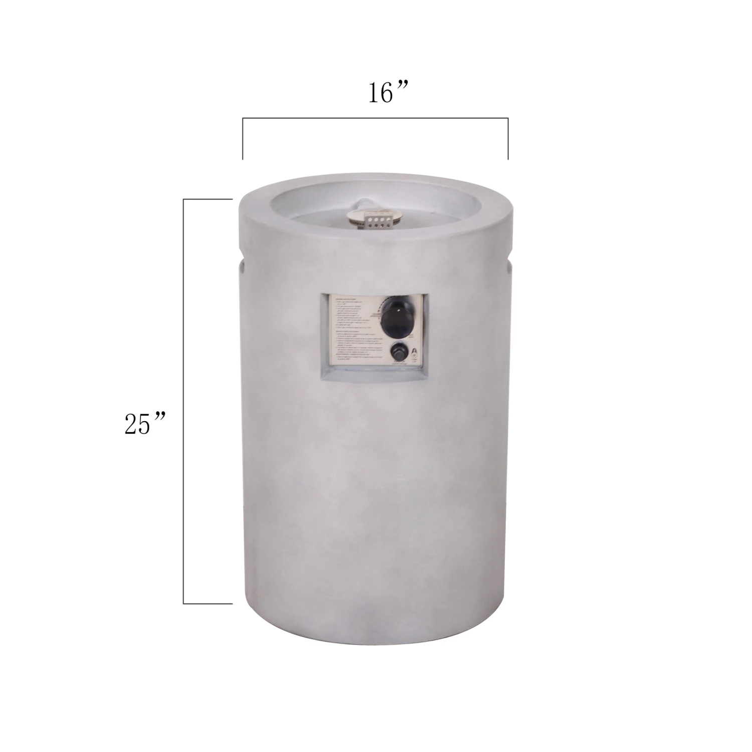 Real Concrete Cylinder 25" (63.5cm) Tall Patio Heater 4 Real Concrete Cylinder 25" (63.5cm) Tall Patio Heater - Image 4