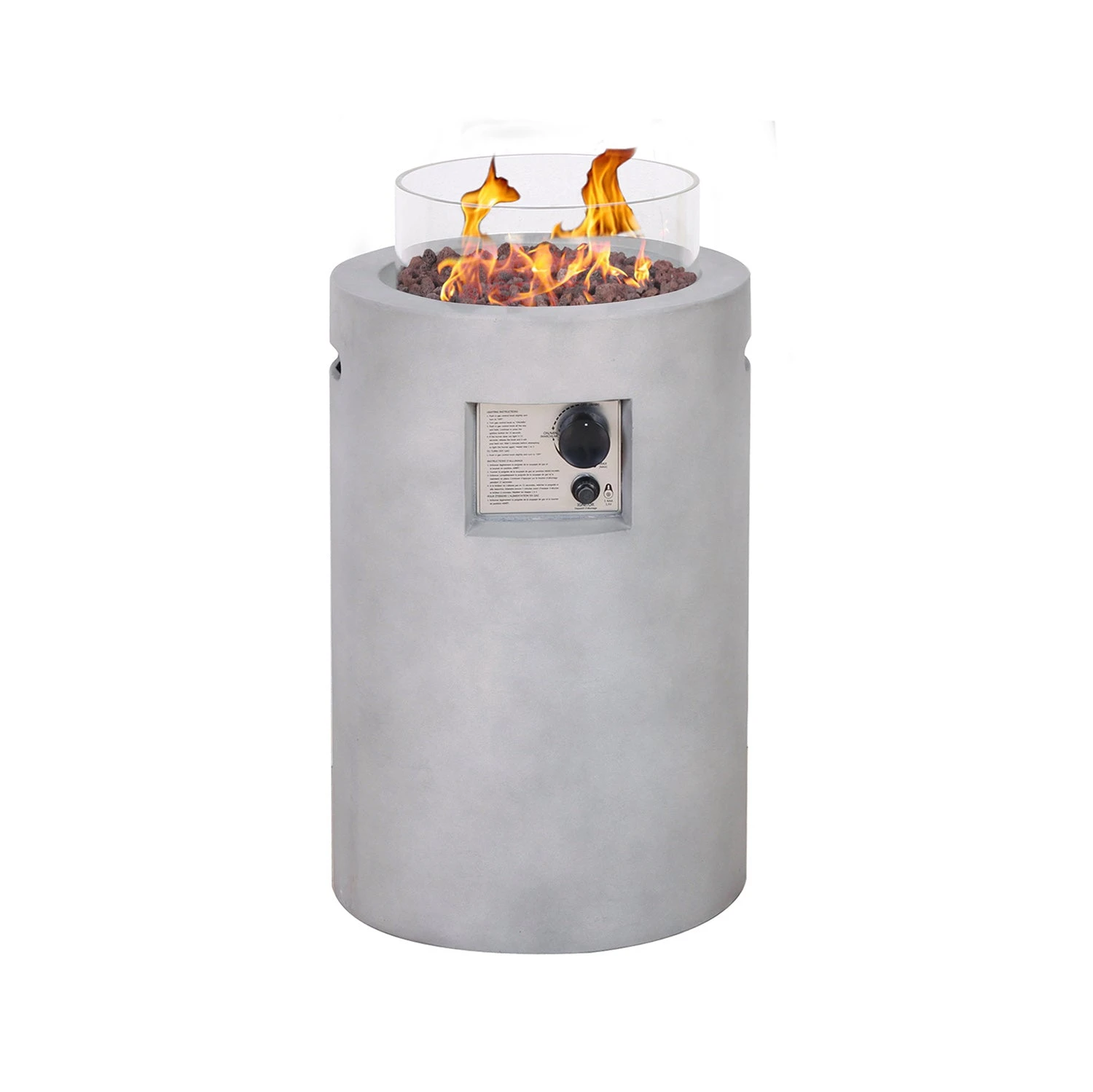 Real Concrete Cylinder 25" (63.5cm) Tall Patio Heater 3 Real Concrete Cylinder 25" (63.5cm) Tall Patio Heater - Image 3