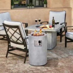 Real Concrete Cylinder 25" (63.5cm) Tall Patio Heater