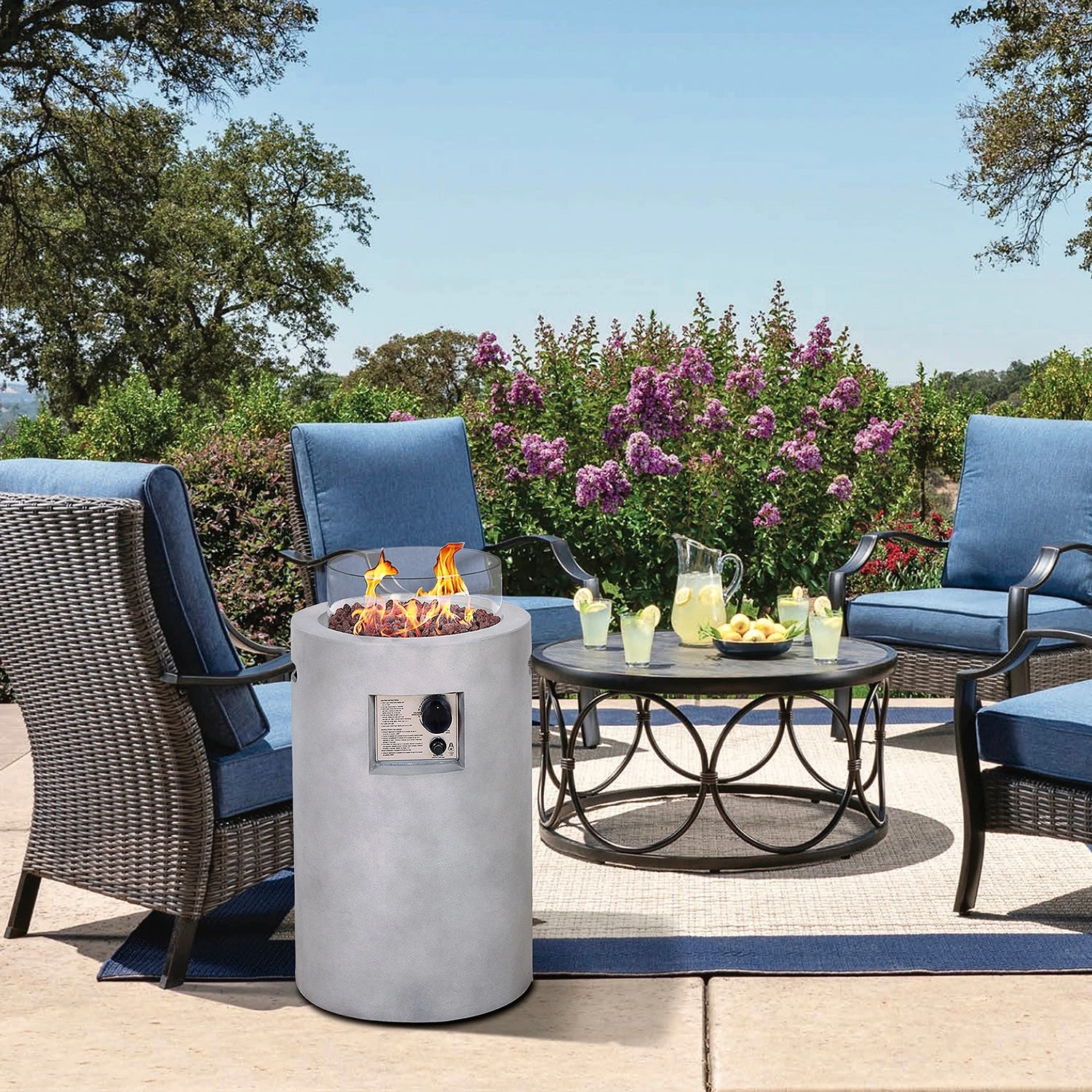 Real Concrete Cylinder 25" (63.5cm) Tall Patio Heater 2 Real Concrete Cylinder 25" (63.5cm) Tall Patio Heater - Image 2