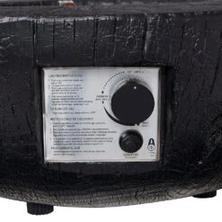 Charred Wood Effect Round Concrete Gas Fire Bowl – Black Low-Profile Outdoor Heater & Coffee Table -Daals Store PTHR HL 03 BLACK detail1