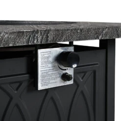 Square Outdoor 32" X 32" 50,000BTUs Real Concrete Gas Firepit Table -Daals Store PTHR HL 05 GREYBLACK detail2