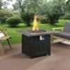 Square Outdoor 32" X 32" 50,000BTUs Real Concrete Gas Firepit Table 14 Square Outdoor 32" X 32" 50,000BTUs Real Concrete Gas Firepit Table -Daals Store PTHR HL 05 GREYBLACK main