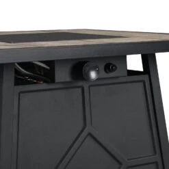 Square 30" Outdoor Grey & Black Real Concrete Fire Pit Table - 40,000 BTU Wood Grain Finish Gas Heater 13 Square 30" Outdoor Grey & Black Real Concrete Fire Pit Table - 40,000 BTU Wood Grain Finish Gas Heater -Daals Store PTHR HL 06 GREYBLACK detail2