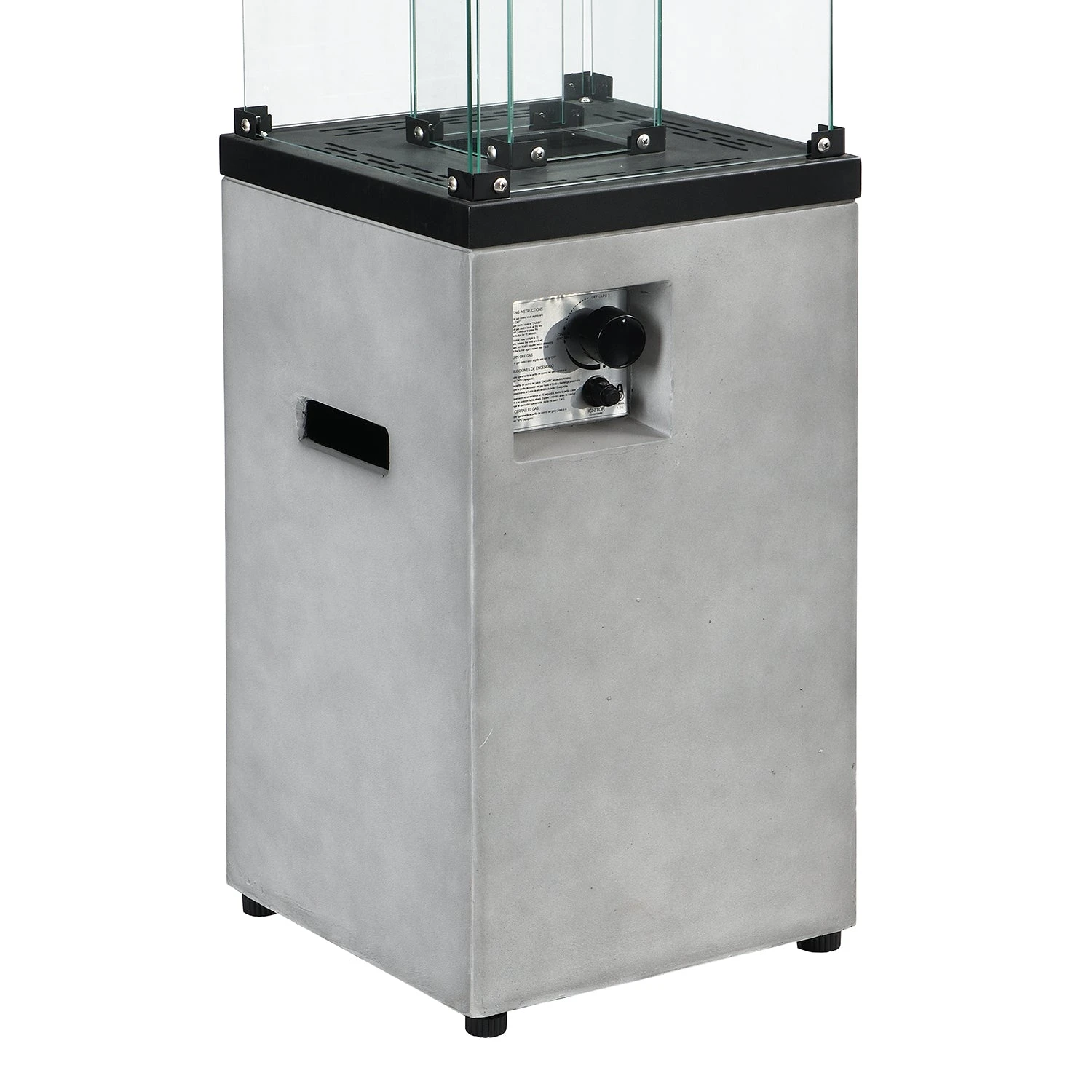 Modern Freestanding Real Concrete Patio Heater - 1.5m Tall 40,000 BTU Gas Fire Pit with Glass Shield 6 Modern Freestanding Real Concrete Patio Heater - 1.5m Tall 40,000 BTU Gas Fire Pit with Glass Shield - Image 6