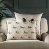 Country Collection Leaping Hare Repeat Embroidered Linen Blend Cushion 9 Country Collection Leaping Hare Repeat Embroidered Linen Blend Cushion -Daals Store QC CUSH HAREREPEAT35 main