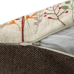Country Collection Pheasant Embroidered Linen Blend Cushion β Grey Pompom Trim & Herringbone Reverse 17 Country Collection Pheasant Embroidered Linen Blend Cushion β Grey Pompom Trim & Herringbone Reverse -Daals Store QC CUSH PHEASANT50 detail5
