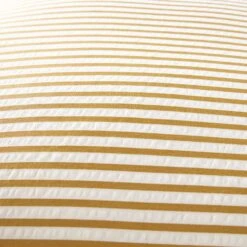 Iris Ticking Yellow Stripe Seersucker Frill Cushion – 50cm Ruffle Edge Textured Cotton Pillow -Daals Store QC CUSH RUFSTRIPE YELLOW50 detail3