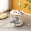 Mau Side Table/Indoor Cat House With Cushion (White) -Daals Store RF 9439 WHITE main