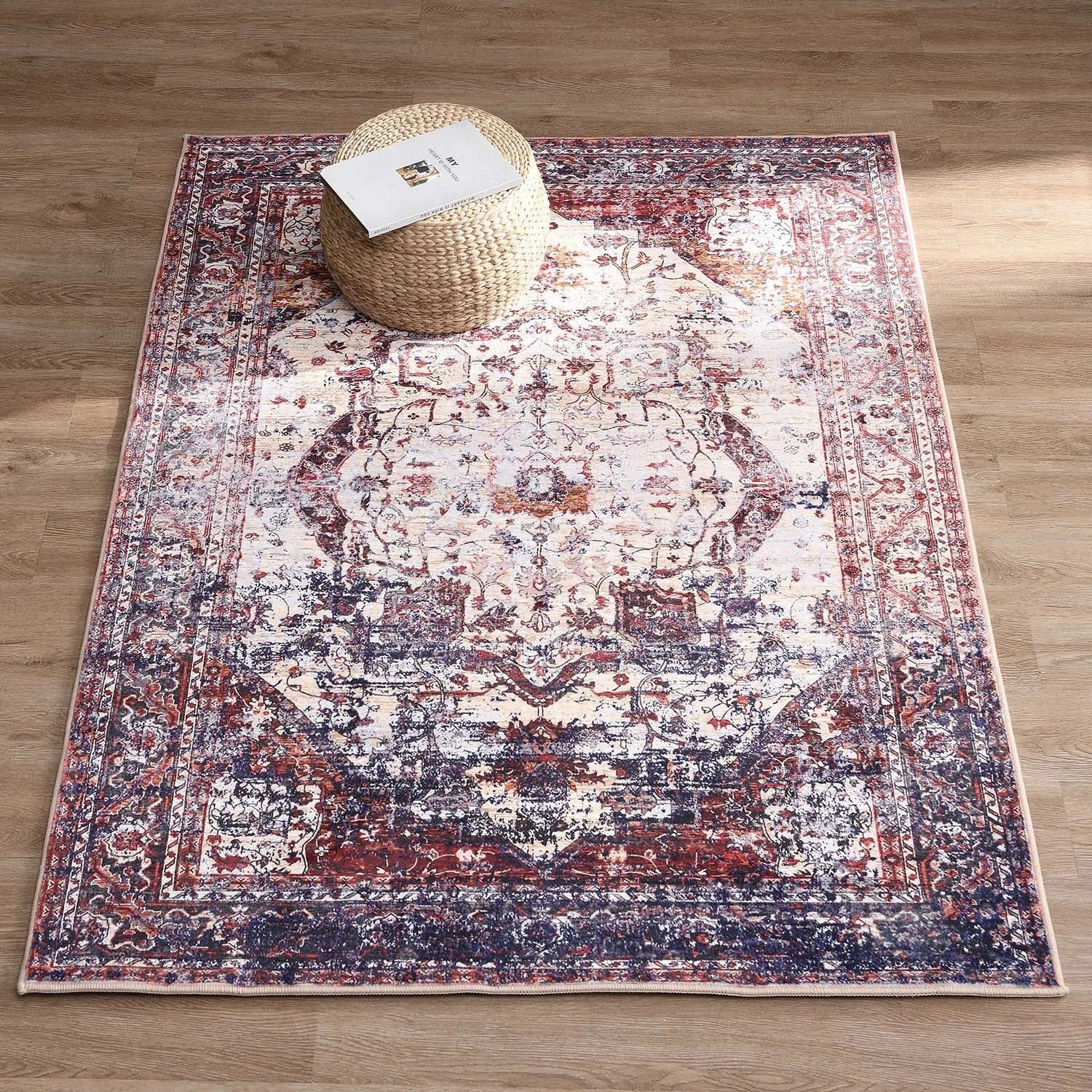 Kashmir Distressed Printed Rug 140 X 200 Cm 1 Kashmir Distressed Printed Rug 140 X 200 Cm