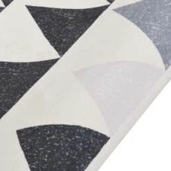 Hex Printed Abstract Rug 140 x 200 cm – Large Neutral Microfibre Area Rug -Daals Store RG M029 L detail1