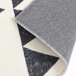 Hex Printed Abstract Rug 140 x 200 cm – Large Neutral Microfibre Area Rug -Daals Store RG M029 L detail2