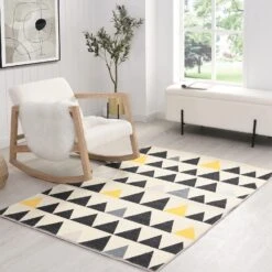 Hex Printed Rug 120 X 170 Cm