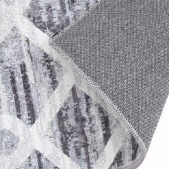 Trellis Grey & White Distressed Modern Abstract Large Area Rug – 160 x 230 cm -Daals Store RG M285 XL detail2