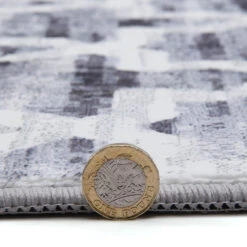 Trellis Grey & White Distressed Modern Abstract Large Area Rug – 160 x 230 cm -Daals Store RG M285 XL detail3