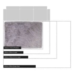 Silver Tufted Shaggy Rug 120 X 170 Cm 10 Silver Tufted Shaggy Rug 120 X 170 Cm -Daals Store RG Y02 SILVER CHART 1
