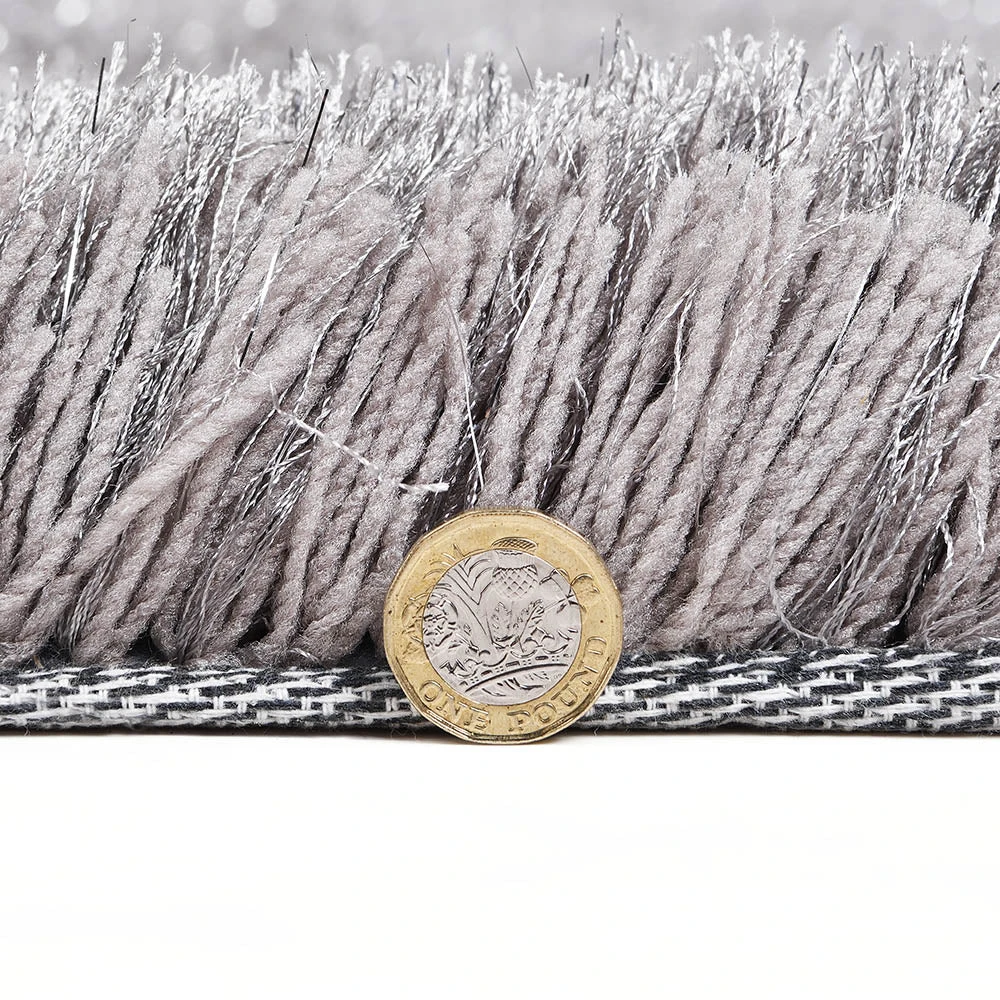 Silver Tufted Shaggy Rug 120 X 170 Cm 6 Silver Tufted Shaggy Rug 120 X 170 Cm - Image 6