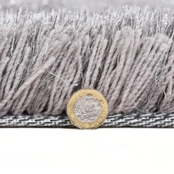Silver Tufted Shaggy Rug (200 x 290 cm) – Luxurious 7cm High Pile Modern Area Rug -Daals Store RG Y02 SILVER XXL detail3
