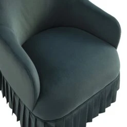 Calliope Skirted Armchair, Aegean Blue Velvet -Daals Store SCSF 046 AEGEAN VEL 1ST detail2