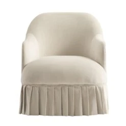 Calliope Skirted Armchair, Beige Velvet 20 Calliope Skirted Armchair, Beige Velvet -Daals Store SCSF 046 BEIGE VEL 1ST WB1
