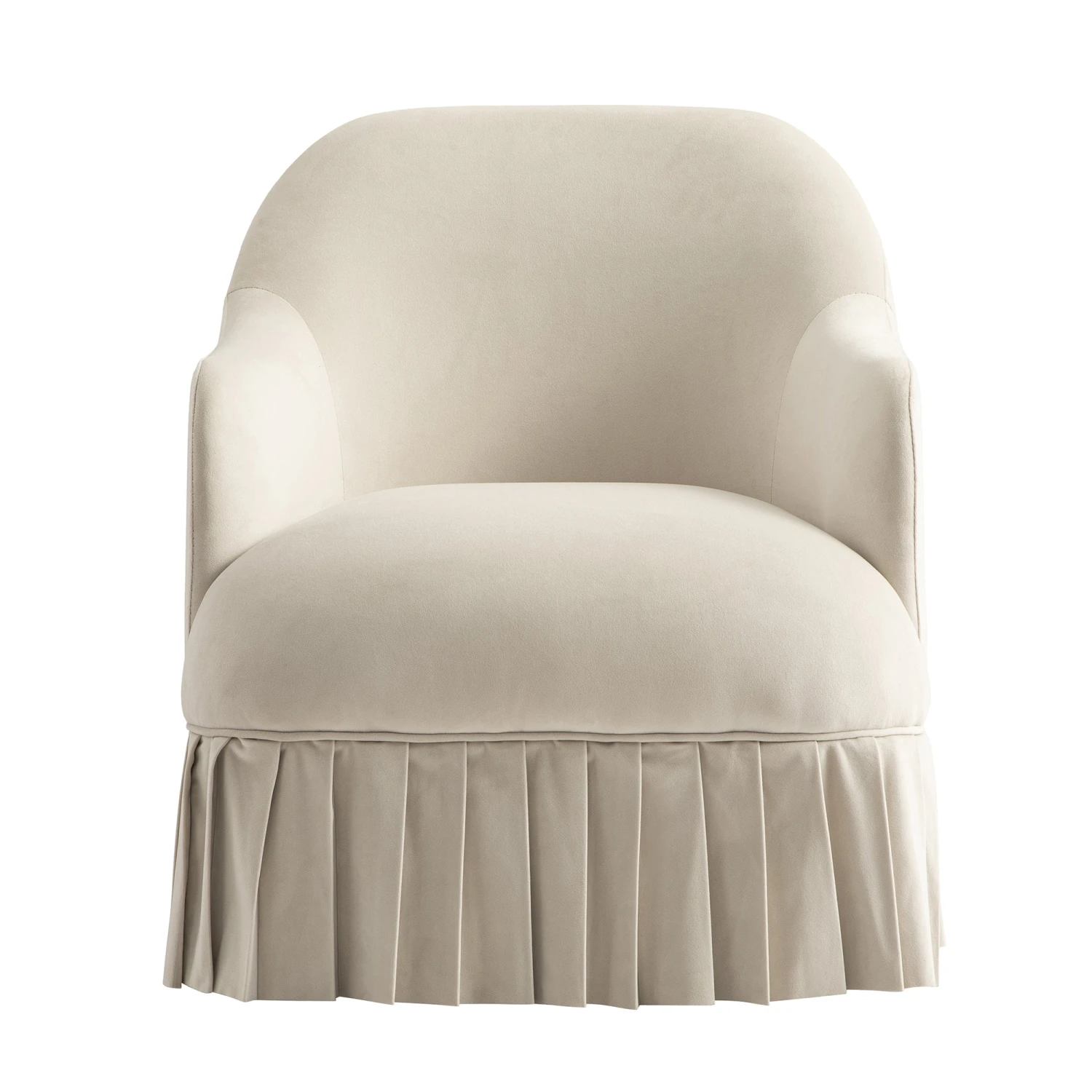 Calliope Skirted Armchair, Beige Velvet 6 Calliope Skirted Armchair, Beige Velvet - Image 6