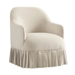 Calliope Skirted Armchair, Beige Velvet 21 Calliope Skirted Armchair, Beige Velvet -Daals Store SCSF 046 BEIGE VEL 1ST WB2