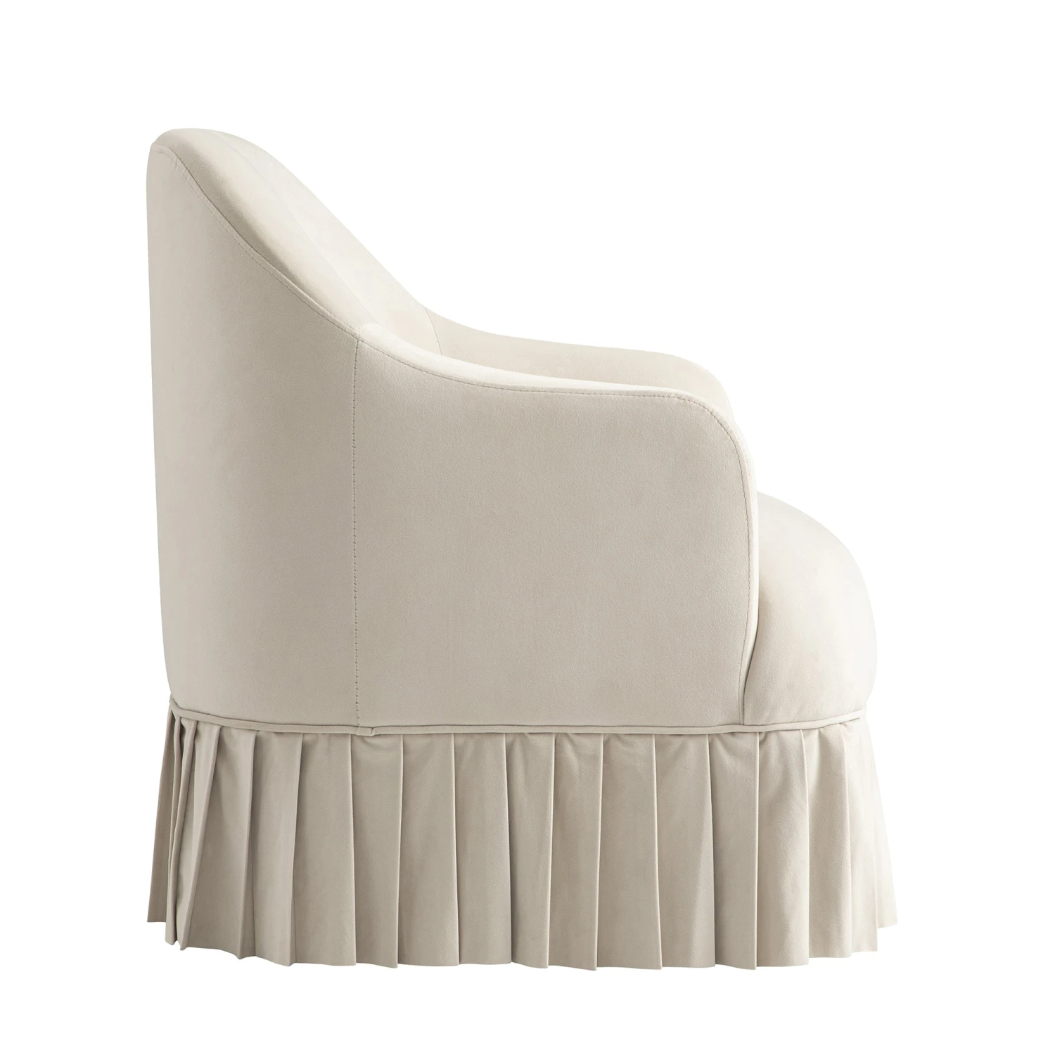 Calliope Skirted Armchair, Beige Velvet 10 Calliope Skirted Armchair, Beige Velvet - Image 10